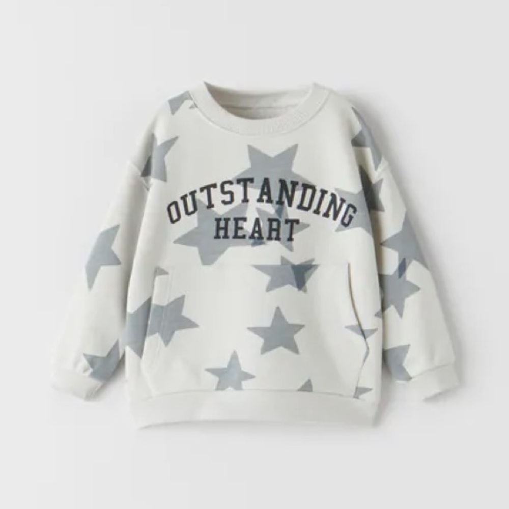 NWT Zara outstanding heart with stars sweatshirt  Size 12-18m